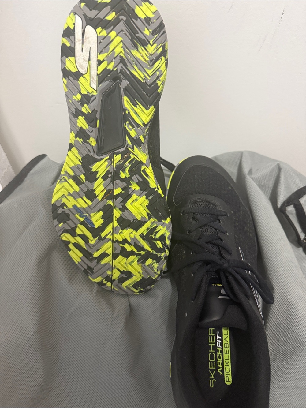 Skechers Kids Black and Neon Yellow Athletic Sneakers